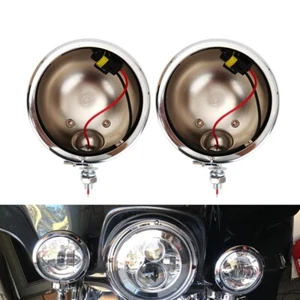 Soporte de carcasa de luces antiniebla cromadas de 4,5" para Yamaha V star 1100 650 Classic - Imagen 1 de 12
