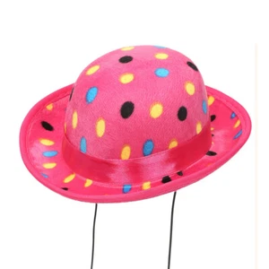 Mini hat clown hat bowler party hat party hat with dots pink mini hat melon - Picture 1 of 4