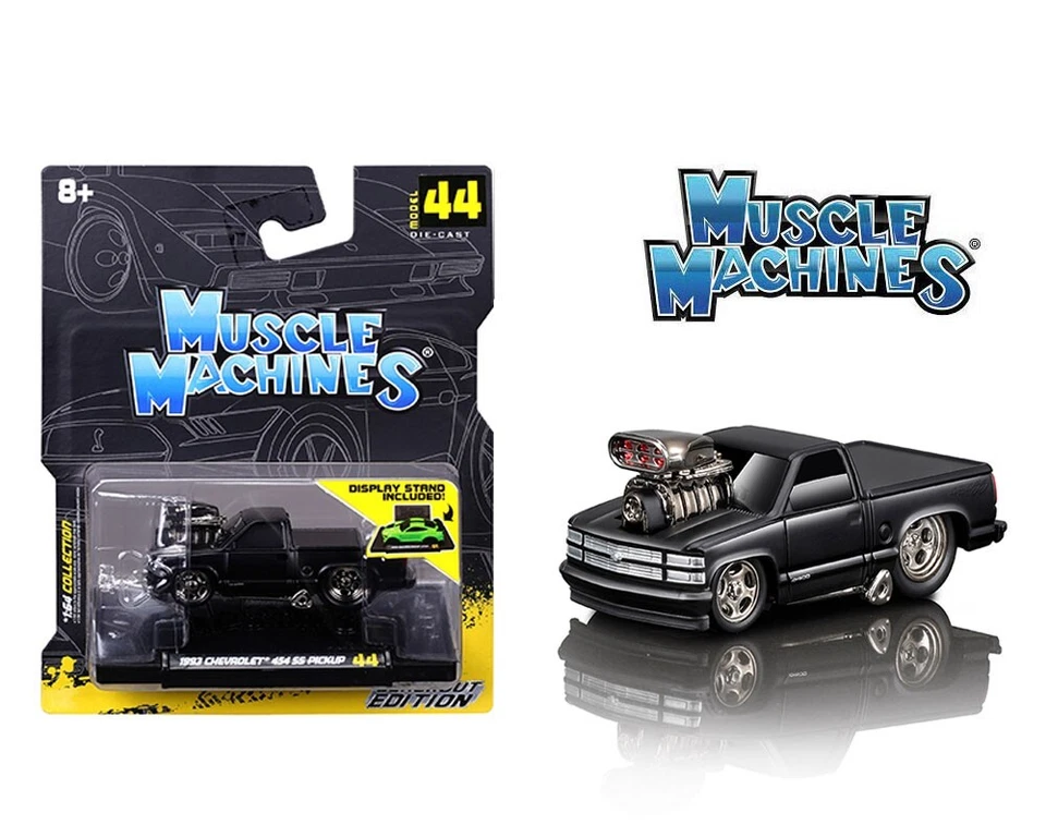 Muscle Machines 1993 Chevrolet 454 SS Pickup Truck Blackout Edition 15584 1/64 - Image 1 of 1