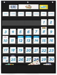 Calendar Pocket Chart Kids Calendar Learning for Preschool Classroom,119 Multipl - Picture 1 of 12