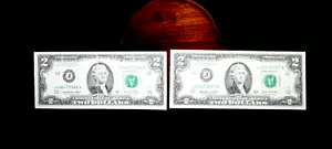 Ein einzigartiges Paar 2003A Serie $ 2 Dollar Scheine R-634 - Bild 1 von 10