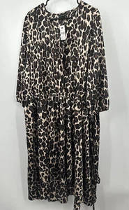 Abito Lane Bryant Plus taglia 28 stampa leopardata elastico in vita - Foto 1 di 5