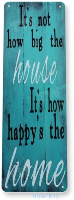 TIN SIGN Happy Home Metal Décor Art Store Shop Beach House Farm Cottage A980 - Image 1 of 2