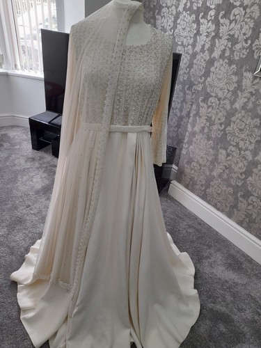 OFF WHITE Abito da sposa bianco avorio su misura taglia 16 18