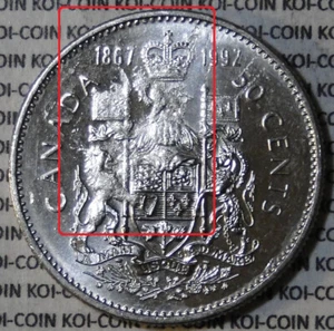 *ERROR*Filled Die*Canada 1867-1992 50c 50 cent half dollar coin - Picture 1 of 2