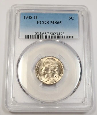 1948 D PCGS MS65 | Jefferson Nickel - US 5c Coin #40977A - Image 1 of 2