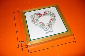 CORELLE COORDINATES CALLAWAY HOLIDAY WOOD FRAMED TRIVET - Picture 1 of 2