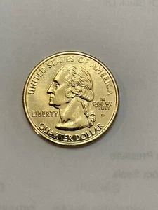 ULTRA RARE GOLDEN COLOR MICHIGAN QUARTER 2004 D Photos Possible Minted Alloy - Picture 1 of 3
