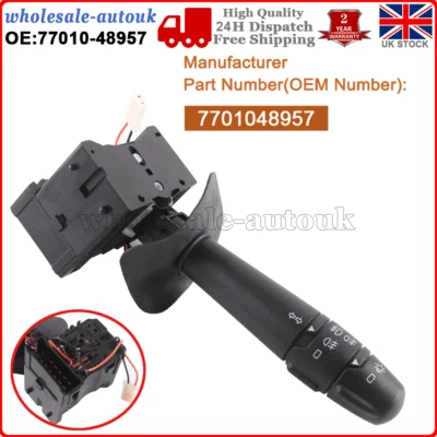 Steering Column Indicator Light Stalk Switch for Renault Kangoo Megane Clio 2 - Image 1 of 4