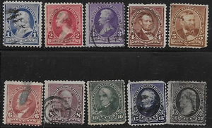 US Scott 219-228, 1890-93, 1 Cent to 30 Cent, used, NH/LH, F/VF - Picture 1 of 1