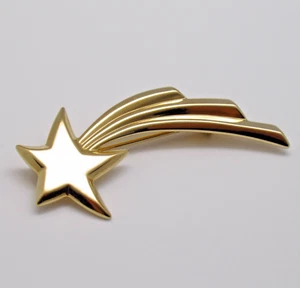 Sternschnuppe Anstecknadel Vintage goldfarbene Brosche - Bild 1 von 6