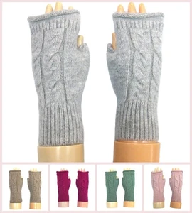 Boutique Cashmere Blend Woman Knitted Fingerless Glove Mitten One Size Glove - Picture 1 of 9