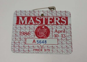 Insignia Masters 1986 Jack Nicklaus Campeón Augusta Boleto Nacional Souvenir - Imagen 1 de 3