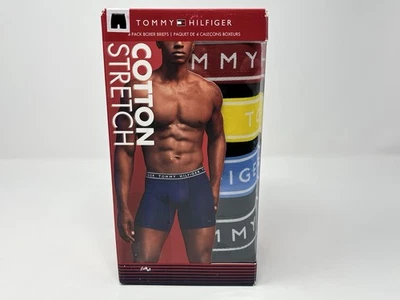 Tommy Hilfiger Cotton Stretch Boxer Briefs 4-Pack Navy Mens Size L (36-38) - Image 1 of 4