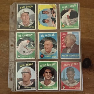 9 Card Lot 1959 Topps Baseball G-VG Nice Cards!!  Vintage - Picture 1 of 7
