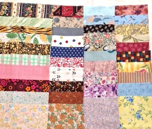 40 Pc. 12"X12" Vintage Fabric Lot Cotton & Cotton Blend, Great Estate Find - Picture 1 of 5