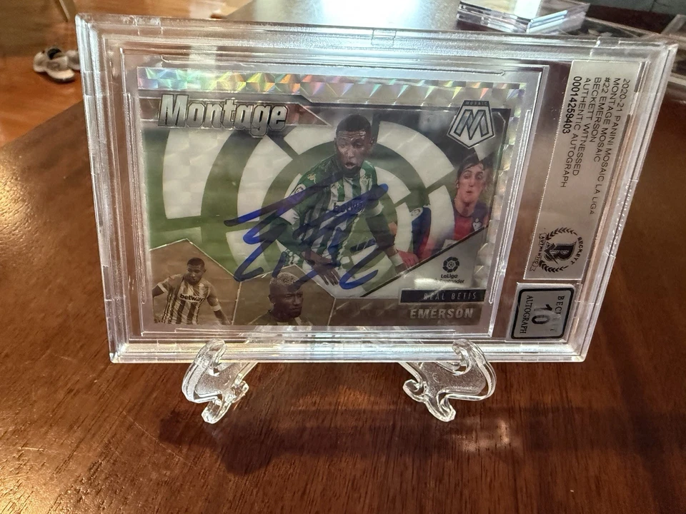 Emerson Royal 2020-21 Panini Mosaic La Liga Montage Prizm #22 BAS AUTO GRADE 10 - Image 1 of 4