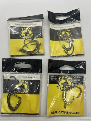 Team Catfish 黑色双动作圆钩 4 包 4/0 和 5/0 批量 — 第 1/3 张图片