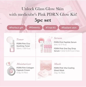 medicube Salmon DNA PDRN Trial Kit Glass Glow Mini Skincare Set Toner Serum Mask - Picture 1 of 9