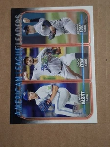 2024 AL WINS LEADERS BASEBALL CARD #57 GERRIT COLE ZACH EFLIN CHRIS BASSITT - Picture 1 of 2