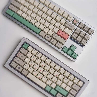 Retro Style Gray 9009 Cherry Profile Dye Subs PBT Keycap Set - 145 Keys - Image 1 of 4
