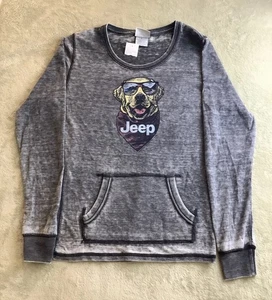Jeep JEDCO Adult Unisex Thermal Shade Dog Charcoal XL Long Sleeve Shirt Pocket - Picture 1 of 8