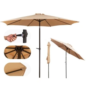 Ø3m Sonnenschirm Gartenschirm Strandschirm Balkonschirm knickbar mit Kurbel - Bild 1 von 12