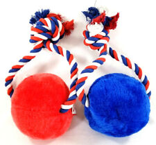 Americana Ball & Rope Toy Red & Blue Squeaker dog toys puppy Gift B57