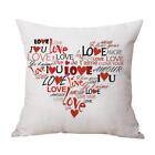 fr Linen Cushion Cover Throw Waist Pillow Case Sofa Home Decor Valentines Day