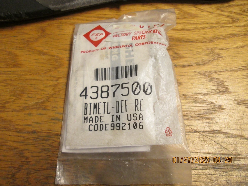 Whirlpool 4387500 Refrigerator Defrost Thermostat