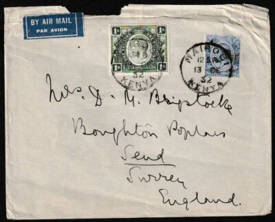 Kenya Uganda Tanganyika 1932 airmail cover to England - Image 1 of 2