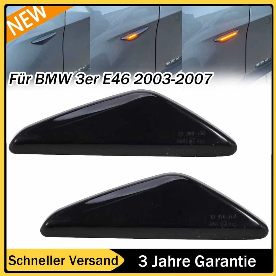 2 frecce laterali a led nere per BMW Serie 3 Cabriolet E46 318 Ci 2001-2007 - Immagine 1 di 4