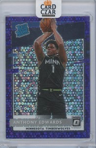 2020-21 Donruss Optic ANTHONY EDWARDS Purple Disco Prizm RC Rookie #'d 95
