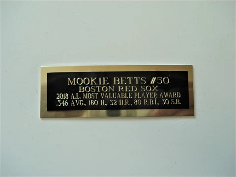 Mookie Betts Red Sox 2018 AL MVP Award Baseball Card Plaque Nameplate 1" X 3" Cover