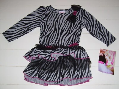 Vestido Nannette de 2 piezas con capas de manga larga y florecientes para niñas talla 18M Foto 1 de 4