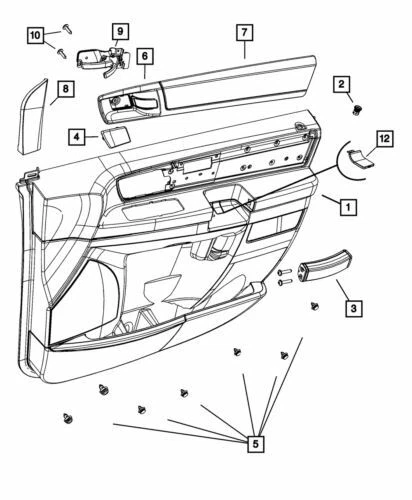Genuine Mopar 2008-2010 Dodge Grand Caravan Door Trim Panel Left 1JE031DSAA - Изображение 1 из 1