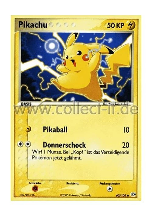 Pokemon EX Smaragd 60/106 - Pikachu deutsch - Bild 1 von 1