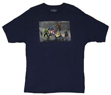 Avengers Marvel Adult New T-Shirt - Squared Battle Ready Movie Heroes