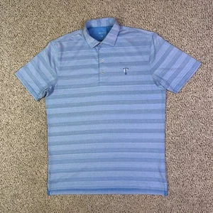 Johnnie-O Poloshirt Herren mittelblau gestreift Performance Golf Kurzarm - Bild 1 von 10