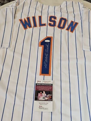 Mookie Wilson Autographed/Signed Jersey JSA COA Custom White Jersey - Image 1 of 4