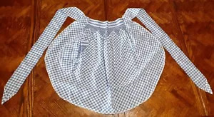 Blau & Weiß Gingham mit Stich Design Halbschürze - mit Tasche, handgefertigt - Bild 1 von 7