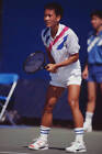 American tennis player Michael Chang competing in a US championshi- Old Photo 1