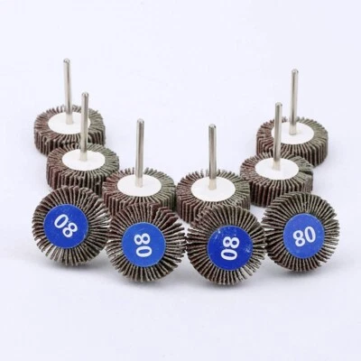 10pcs/Set Sanding Flap Wheel Rod Drum Grit Grinding Accessory Sharpening Rotary - Image 1 of 4