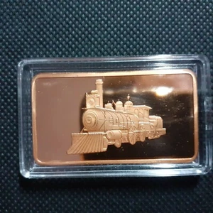1 Unze Kupferbarren Dampflokomotive CMC Mint Train Zug Lok Leipzig Lok Moskau - Bild 1 von 3