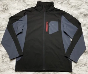 SNOZU Mens Sweater Jacket Size M Black & Gray Full Zip Flannel Long Sleeve - Picture 1 of 11