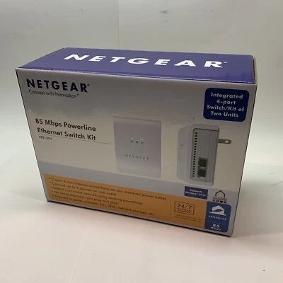 Netgear 85 Mbps Powerline Ethernet Switch Kit of TWO - XEB1004 - Used - Image 1 of 4