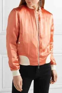 Rag & Bone Morton Satin Viscose Bomber Jacket Size M Pale Copper - Picture 1 of 9