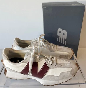 NEW BALANCE X STAUD 327 Retro Sneaker WS327SG WOMENS 12 MENS 10 White Burgundy - Picture 1 of 17