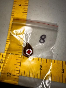 8 Gallon Blood Donor Lapel Pin American Red Cross Red White & Gold Colors - Picture 1 of 2