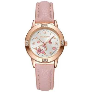 Hello Kitty, Kawaii Metallic Dial with Pink Faux Leather Strap, Quartz Movement! - Picture 1 of 6